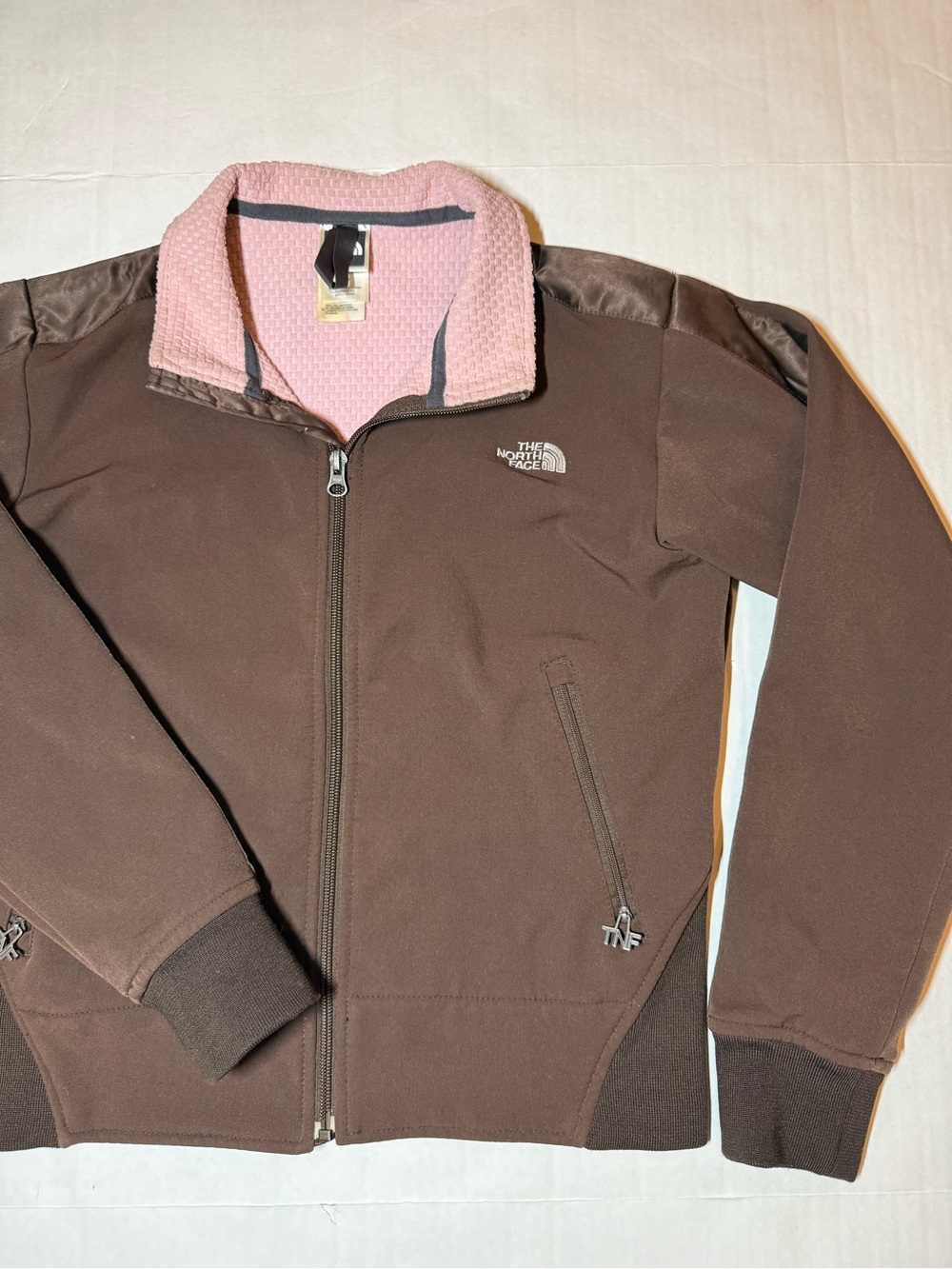 Vintage Y2K The North Face Women’s Small Brown Pink Full Zip Jacket TNF Gorpcore - Picture 2 of 7